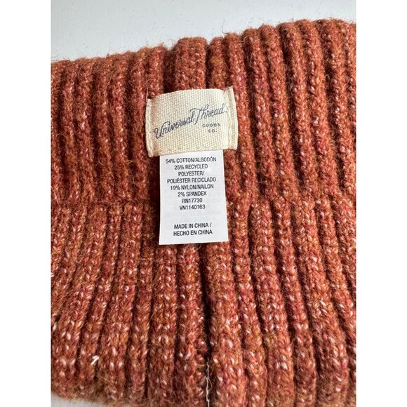 Universal Threads Beanie with Neck Warmer Rust Ribbed Cotton Blend - Picture 5 of 9